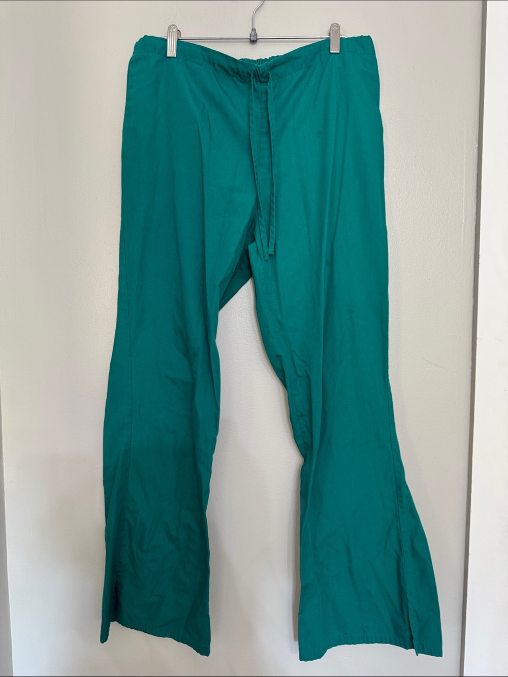 Women's Wide Leg Scrub Pants in Teal with Drawstring Waist